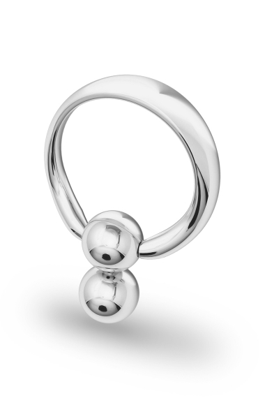 Apollon Double Ball Glans Ring, Silver