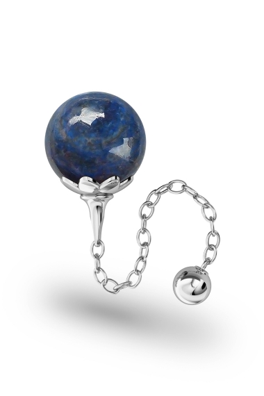 Helena Lapislazuli Vaginal Ball, Silver