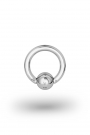 Olympia Classic 2,0/6 Ball Closure Ring, White Gold