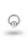 Olympia Classic 2,5/8 Ball Closure Ring, White Gold